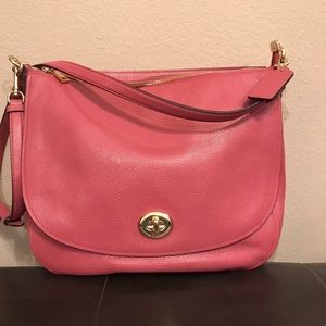 Authentic Coach leather handbag-pink